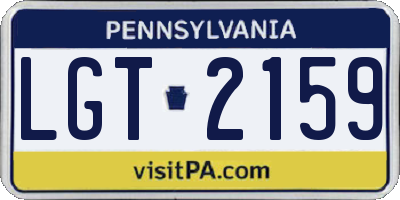 PA license plate LGT2159