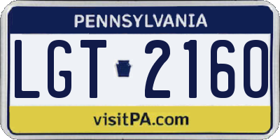 PA license plate LGT2160