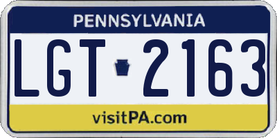 PA license plate LGT2163