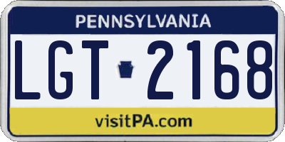 PA license plate LGT2168