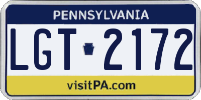 PA license plate LGT2172