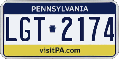 PA license plate LGT2174