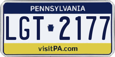 PA license plate LGT2177