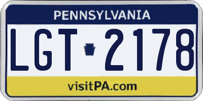 PA license plate LGT2178