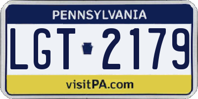 PA license plate LGT2179