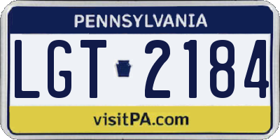 PA license plate LGT2184