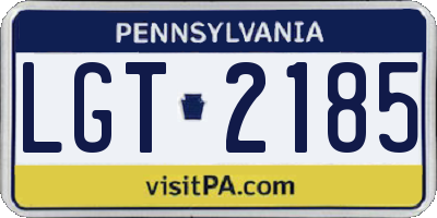 PA license plate LGT2185