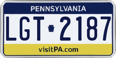 PA license plate LGT2187