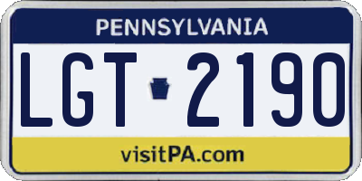 PA license plate LGT2190