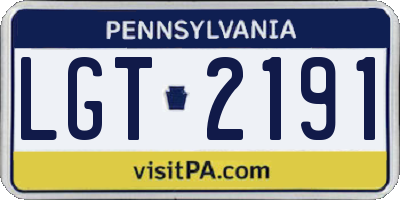 PA license plate LGT2191