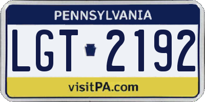 PA license plate LGT2192