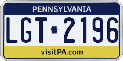 PA license plate LGT2196
