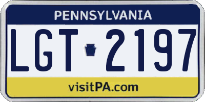 PA license plate LGT2197