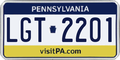 PA license plate LGT2201