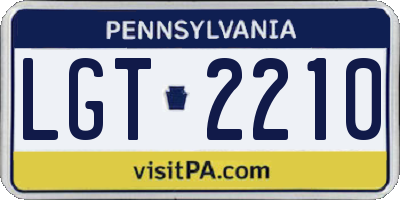 PA license plate LGT2210