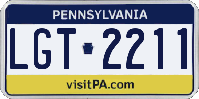 PA license plate LGT2211