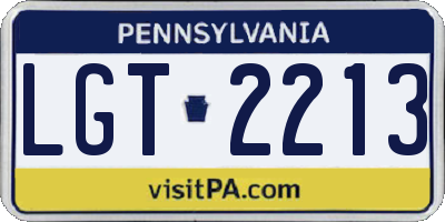 PA license plate LGT2213