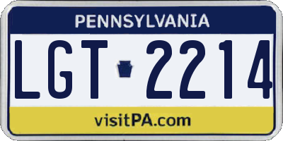 PA license plate LGT2214