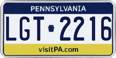 PA license plate LGT2216