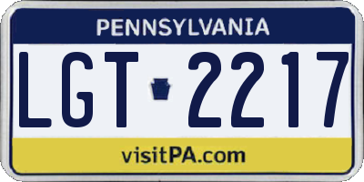 PA license plate LGT2217