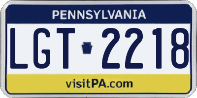 PA license plate LGT2218