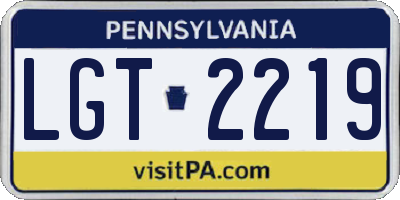 PA license plate LGT2219