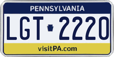 PA license plate LGT2220