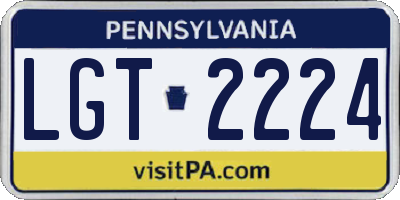 PA license plate LGT2224
