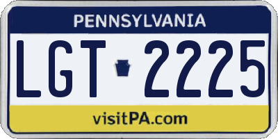 PA license plate LGT2225