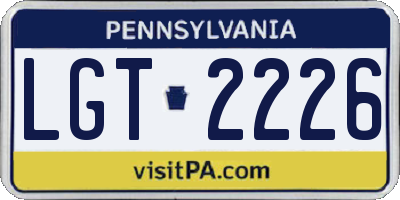 PA license plate LGT2226