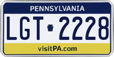 PA license plate LGT2228