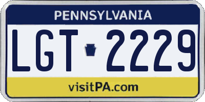 PA license plate LGT2229