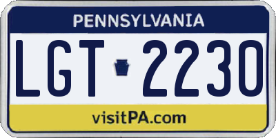 PA license plate LGT2230