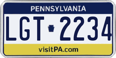 PA license plate LGT2234