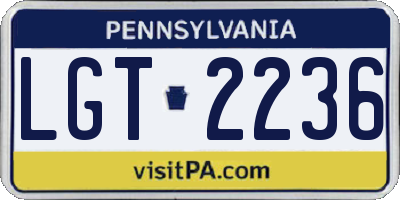 PA license plate LGT2236