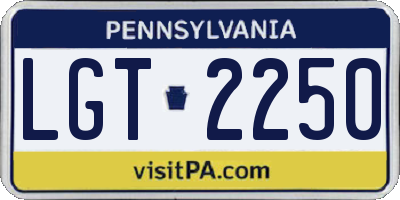PA license plate LGT2250
