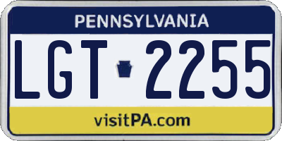 PA license plate LGT2255