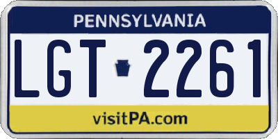 PA license plate LGT2261