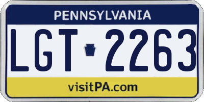 PA license plate LGT2263