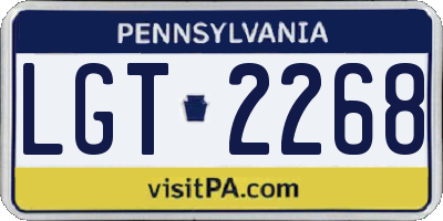 PA license plate LGT2268