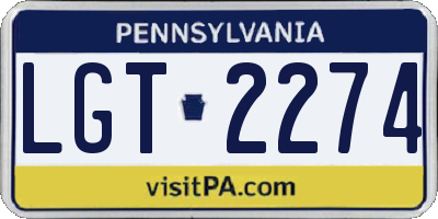 PA license plate LGT2274