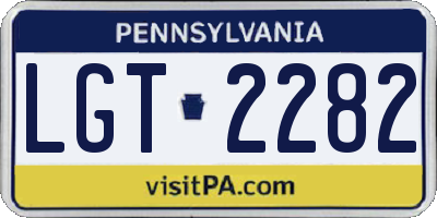 PA license plate LGT2282