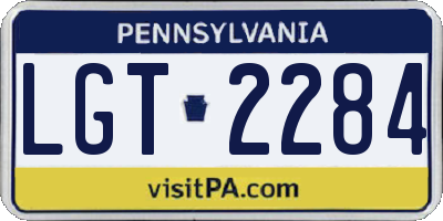 PA license plate LGT2284