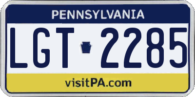 PA license plate LGT2285