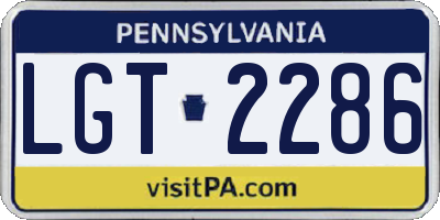 PA license plate LGT2286