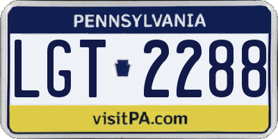 PA license plate LGT2288