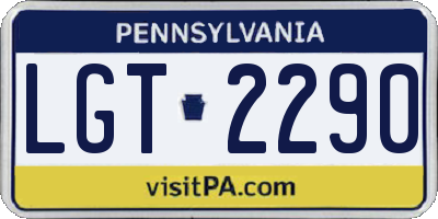 PA license plate LGT2290