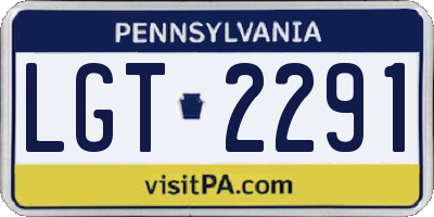 PA license plate LGT2291