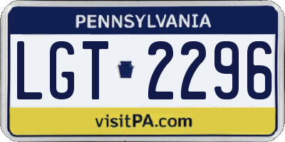 PA license plate LGT2296