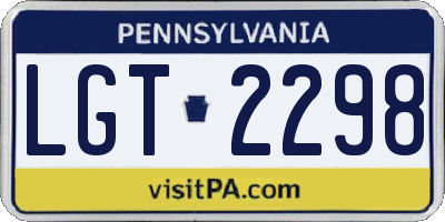 PA license plate LGT2298